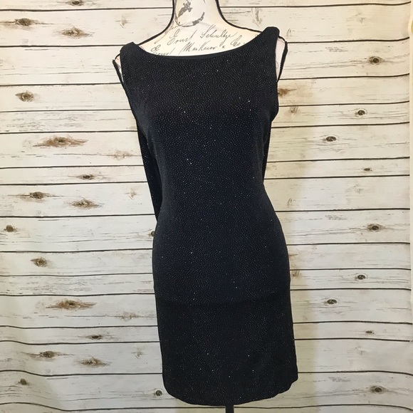 SOLD 😥 Vintage Pinup Cocktail Black Sparkle Dress - Picture 4 of 8